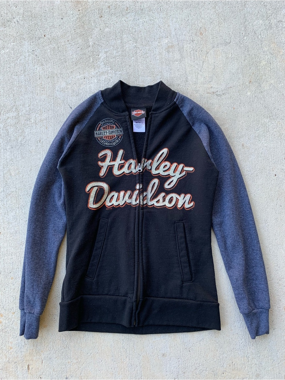 Harley-Davidson Black & Grey Zip-Up Puffer Jacket